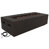 Sunnydaze 55,000 BTU Rectangular Outdoor Propane Gas Fiberglass Fire Pit Table with Lava Rocks - 56" L - Brown - 3 of 4