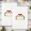 Linum Home Textiles Christmas MISTLETOE PAIX & JOIE - Embroidered Luxury 100% Turkish Cotton Hand Towels - 2 of 4