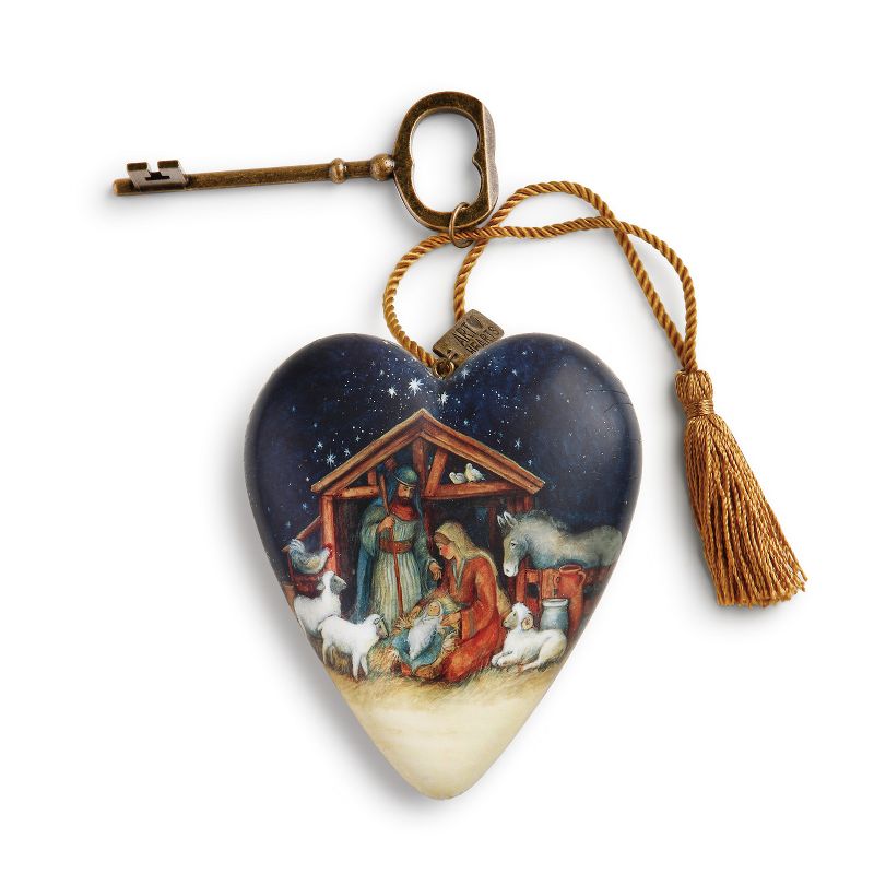 DEMDACO O Holy Night Nativity Art Heart Blue, 1 of 5