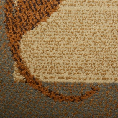 Royalty Clover Brown and Blue Synthetic Tufted Area Rug