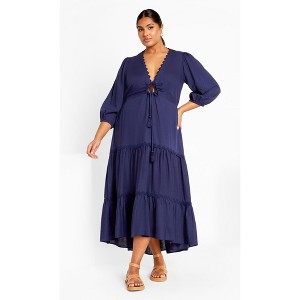Women's Plus Size Cabana Dress - navy | CITY CHIC - 1 of 4
