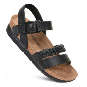 Aerothotic - Quinn Comfortable Braided Leather Platform Sandals with Arch Support - 1 of 4