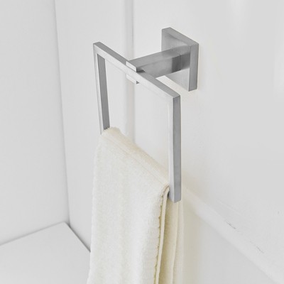 Brushed Nickel Stainless Steel Square Wall Mounted Towel Ring