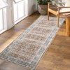 Washable Vintage Floral Living Room Rugs, Distressed Print Non Slip Bedroom Carpet, Retro Accent Dining Room Kitchen Rugs - 3 of 4