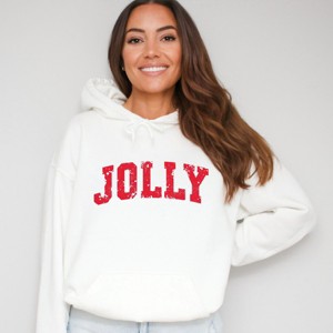 Jolly Varsity Arched Distressed - Women's Graphic Hoodie - 1 of 3