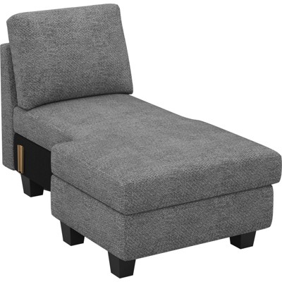 Belffin Right-Facing Storage Chaise Module - Expandable Chenille Sectional with Hidden Compartments & Quick Assembly