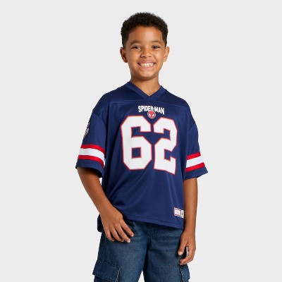 Boys' Marvel Spider-Man Mesh Football Jersey - Red/White/Navy Blue S