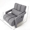 NicBex Linen Fabric Accent Chair,Upholstered Living Room Chairs with Mid-Height Backrest and 1 Pillow,Modern Armchair,Accent Chairs for Living Room - 3 of 4