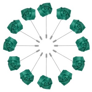 Unique Bargains Wedding Rose Men Suit Boutonnieres Lapel Pin 12 Pcs - 1 of 4