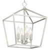 Franklin Iron Works Queluz Brushed Nickel Pendant Chandelier 13" Wide Modern Industrial Geometric Cage 4-Light Fixture for Dining Room Kitchen Island - 3 of 4