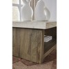 Signature Design by Ashley Brendalhouse Coffee Table - Light Brown Wood with Faux Cement Top, Rolling Casters, Bottom Shelf Storage - 3 of 4