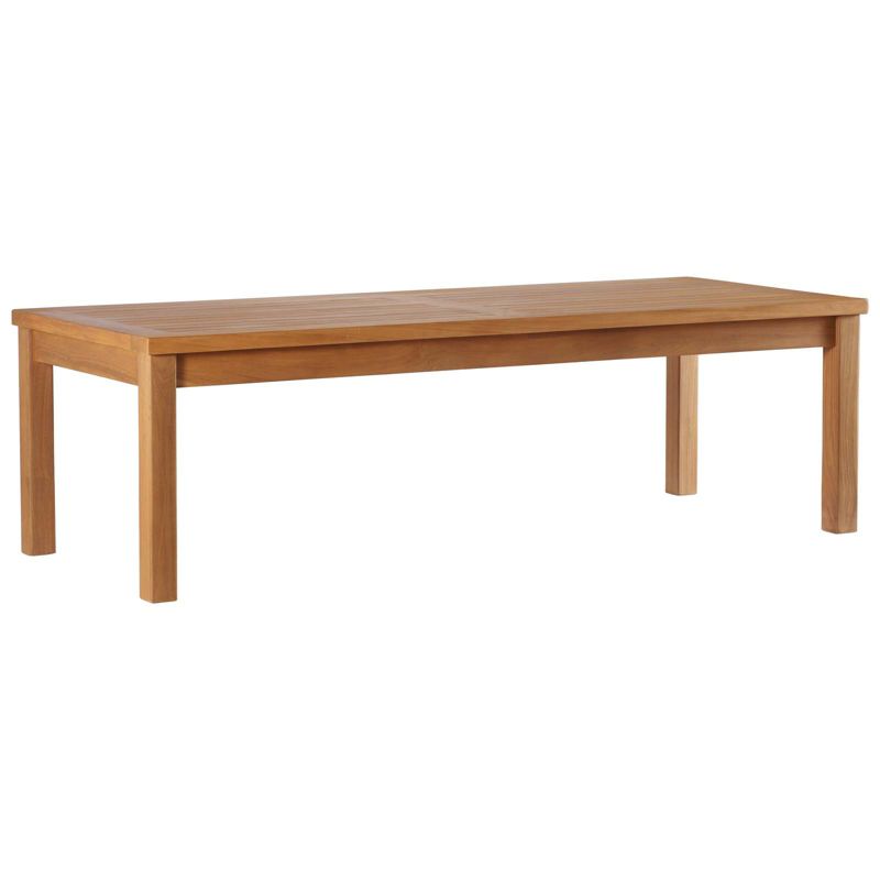 Modway EEI-4122-NAT Upland Patio Teak Wood Coffee Table, Natural, 1 of 8