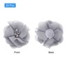 Unique Bargains Artificial Rhinestone Chiffon Flower Heads 20 Pcs Grey - 3 of 4