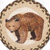 Earth Rugs Grizzly Bear Printed Round Jute Trivet – 10" Rustic Wilderness Accent with Heat-Resistant Eco-Friendly Braided Construction - 3 of 3