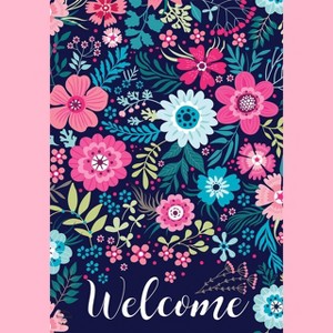 Bright Floral Spring House Flag Welcome Flowers 28" x 40" Briarwood Lane - 1 of 4