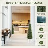 Garvee Artificial Cedar Topiary Tree for Outdoor,48 inch Tall Faux Cedar Trees, Artificial Plants Indoor Outdoor for Front Porch Decor, Set of 2 - 3 of 4