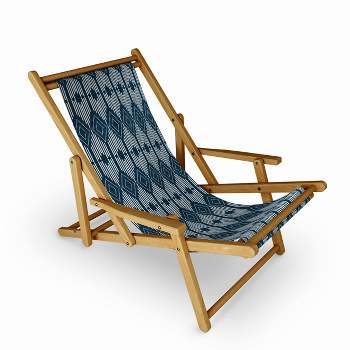 Heather Dutton West End Midnight Outdoor Sling Chair - Deny Designs: UV-Resistant, Water-Resistant, Adjustable Recline, Portable, Hardwood Frame
