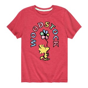 Boys' - Peanuts - Woodstock Flower Short Sleeve Graphic T-Shirt - 1 of 4