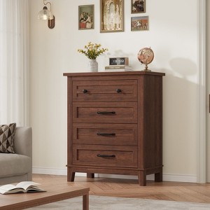 4 Dresser for Bedroom, 34.8" Tall Drawer Dresser with Storage Freestanding, Wooden Closet Storage Chest - 1 of 4