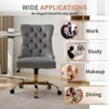 RISOKEYS Velvet Upholstered High Back Desk Chair,360° Swivel Adjustable Height Office Chair,with Golden Metal Base for Home Office,Study - 2 of 4