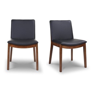 Vynxaria Black Dining Chairs - Set of 2 for Mid-Century Modern Flair - 1 of 4