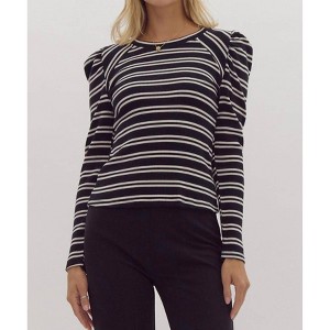 Women's This Is The Life Striped Knit Top - entro - 1 of 4