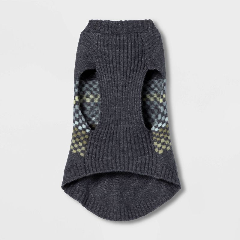 Fairisle Stripe Cool Colorway Dog and Cat Sweater - Gray - Boots & Barkley™, 4 of 11