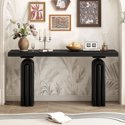NicBex Elegant and Luxurious Console Table with Unique Legs,Narrow Acacia Wood Entryway Table for Living Room,Hallway,Entryway