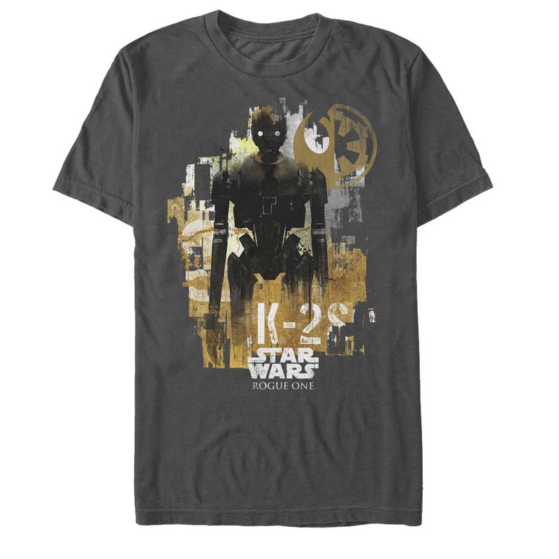 Men's Star Wars Rogue One K-2SO Modern Profile Print T-Shirt, 1 of 5