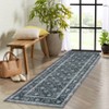 Vintage Rug for Living Room, Washable Black Entryway Rug Non Slip Soft Bedroom Rugs - 4 of 4