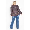 Avenue Women's Plus Size Avril Border Top - 4 of 4