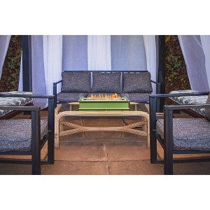 Loom X 28" Tabletop Gas Fire Pit Blossom Series - Lime - Ukiah: No Assembly, Rust-Resistant, 10ft Heat Radius - 1 of 4