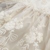 Arrival Baby Girls Long Sleeves Solid Color Floral Embroidered Tulle Bodysuits Dress - 3 of 4