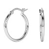 925 Sterling Silver Earrings for Women, 20mm White Gold Hoops, Minimalist and Elegant Design, Fine Jewelry - 2 of 4
