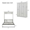 NicBex Queen Size Murphy Bed 65.6" Wooden Bed Frame Morden Hideaway Wall Bed with Storage Shelf for Guest Room - 2 of 4