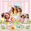 Toddler Toys Kids Tea Set, 15 Piece Wooden Afternoon Tea Play Set, Little Girl Boy Princess Tea Time Toys Kitchen Pretend Play, Gift for Girls Boys - 3 of 4