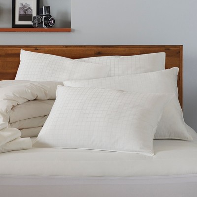 Standard White Cotton Dobby-Box Shell Hypoallergenic Pillow Set