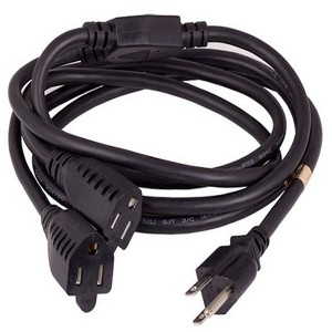 SANOXY 6ft Power Cord Splitter Cable 16 AWG (2 NEMA 5-15R to 1 NEMA 5-15P) - 1 of 3