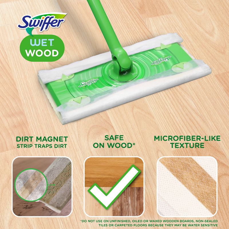Swiffer Sweeper Wet Refill Wood - Unscented - 20ct, 4 of 13