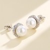 Vintage-Inspired Freshwater Cultured Pearl & White Topaz Halo Earrings - 2 of 4