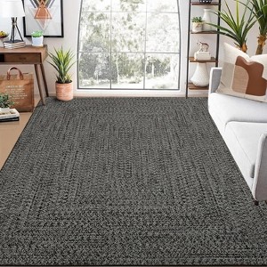 Coucheta Runner Rug , Machine Washable Non-Slip Low Pile, Faux Wool Stain Resistant Floor Carpet for Kitchen Bedroom Hallway,Multi-Color & Size - 1 of 4