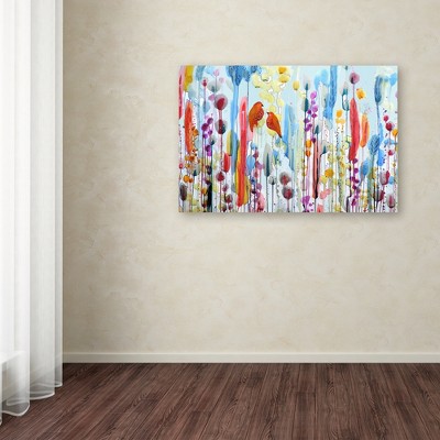 Si Tu Me Le Demandais Colorful Abstract Birds Canvas Art