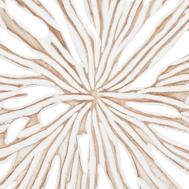 Wood Starburst Handmade Intricately Carved Wall Decor Beige - Olivia & May, 4 of 17