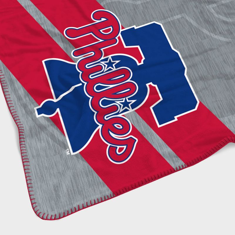MLB Philadelphia Phillies Corner Logo Faux Shearling Blanket, 3 of 4