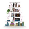 Furnish Home Store Modern 5 Tier Ladder Bookshelf Organizers, Narrow Bookshelf for Small Spaces Office Furniture Bookcase ,White/Pink - 3 of 4