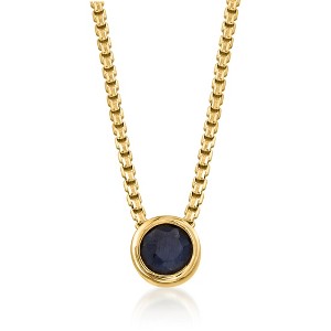 Ross-Simons 0.50 Carat Bezel-Set Sapphire Adjustable Necklace in 18kt Gold Over Sterling Size - 1 of 4