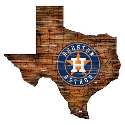 MLB Houston Astros 12" State Map Wood Sign