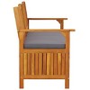 vidaXL Bench Black Solid Acacia wood Large Storage Bench Rectangular - 3 of 4