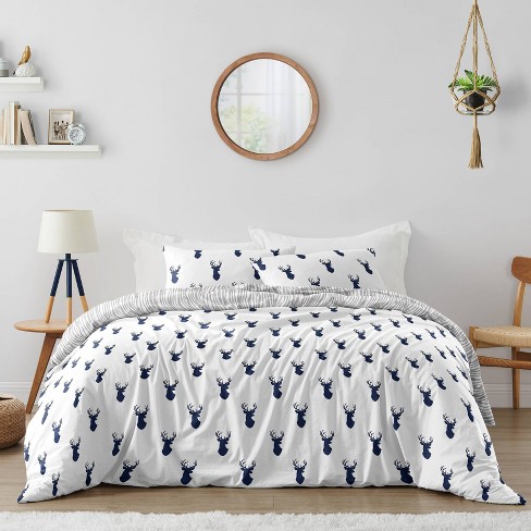 Sweet Jojo Designs Buffalo Check Navy Blue and White Baby Blanket