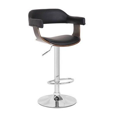 Modern Swivel Adjustable Barstool with Padded Armrests Weathered Oak - AC Pacific